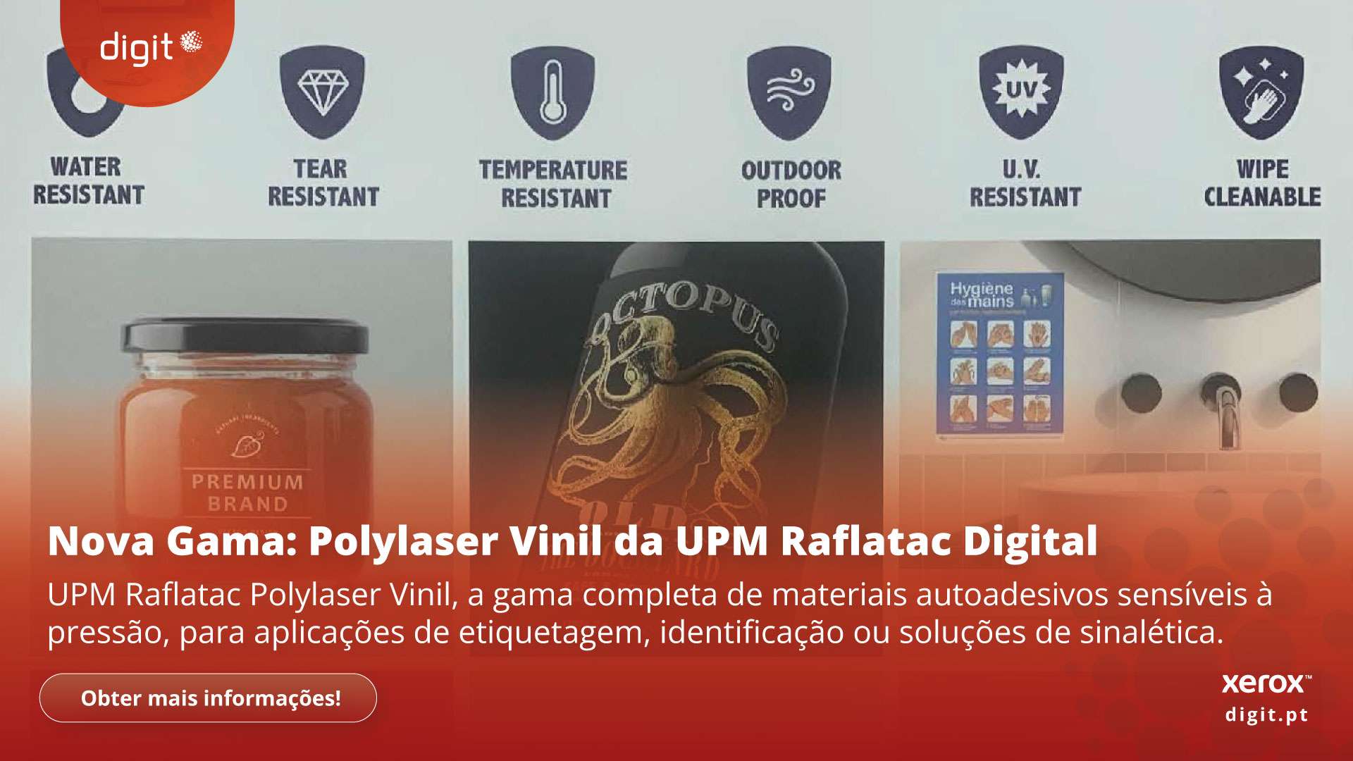 Gama Polylaser Vinil da UPM Raflatac Digital - Digit